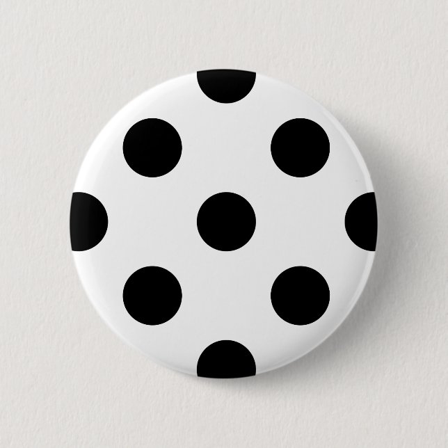 Black and White Polka Dot 6 Cm Round Badge (Front)