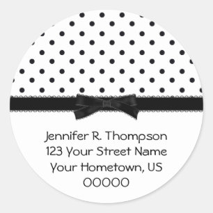 Black and White Polka Dot Address Stickers