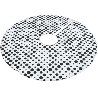 Black and White Polka Dot Brushed Polyester Tree Skirt