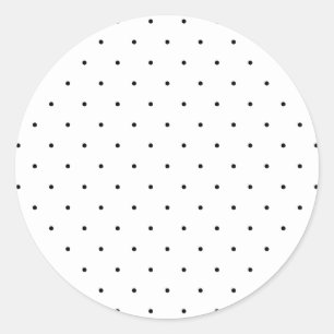 Black And White Polka Dot Classic Round Sticker