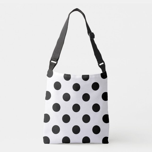 Black and White Polka Dot Crossbody Bag (Front)