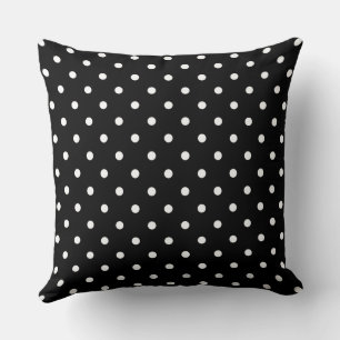 Black and white polka dot Dog pic Cushion