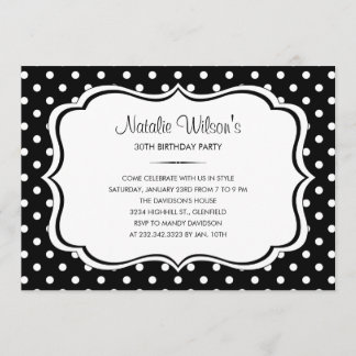 Black and White Polka Dot Invitations