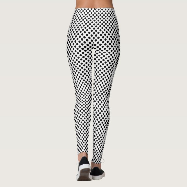 Black and White Polka Dot Leggings (Back)