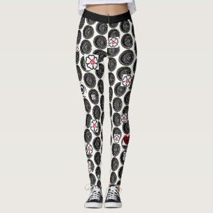 Black and White Polka Dot Leggings for Women