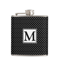 Black and White Polka Dot Modern Monogram