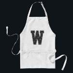 Black and White Polka Dot Monogram Standard Apron<br><div class="desc">Create your own black and white polka dot monogram text design. Customise the font style, size and colour as needed. Customising tip: For the tiny white dots to show up on your final design, keep the dots the top layer in this design.</div>