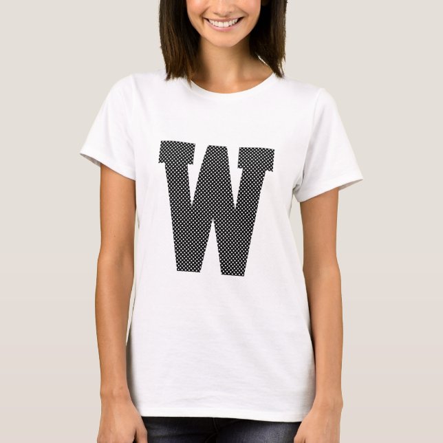 Black and White Polka Dot Monogram T-Shirt (Front)