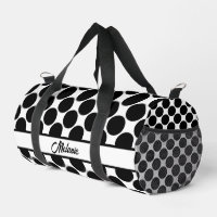 Black and white polka dot name pattern big dots