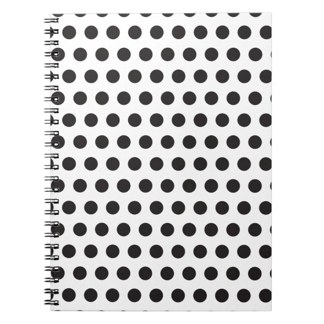 Black and White Polka Dot Pattern – Classic Minima Notebook (Front)
