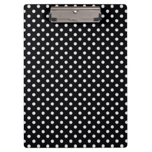 Black and White Polka Dot Pattern Clipboard