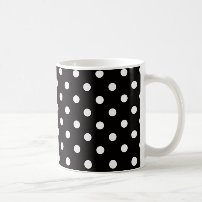 Black and White Polka dot Pattern Coffee Mug (Right)