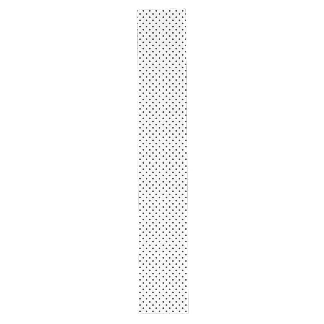Black and White Polka Dot Pattern Long Table Runner (Front)