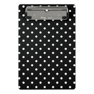 Black and White Polka Dot Pattern Mini Clipboard