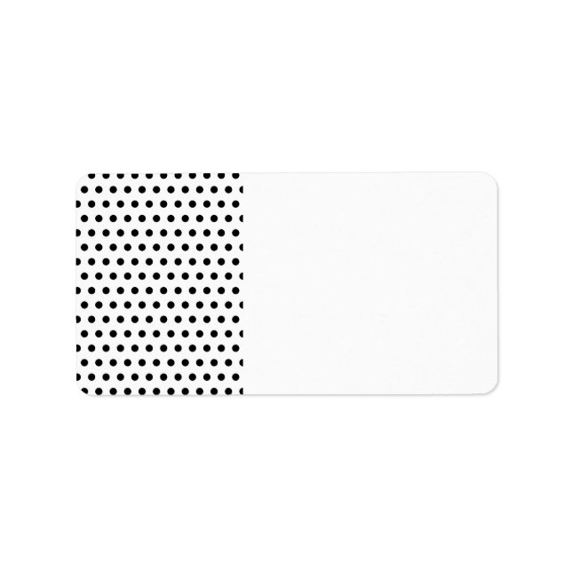 Black and White Polka Dot Pattern. Spotty. Label (Front)