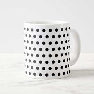 Black and White Polka Dot Pattern. Spotty. Large Coffee Mug