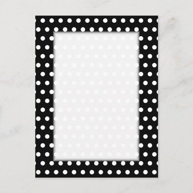 Black and White Polka Dot Pattern. Spotty. Postcard (Front)