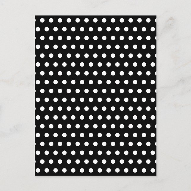 Black and White Polka Dot Pattern. Spotty. Postcard (Front)