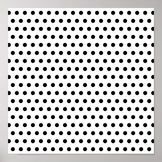 Black and White Polka Dot Pattern. Spotty. Poster (Front)