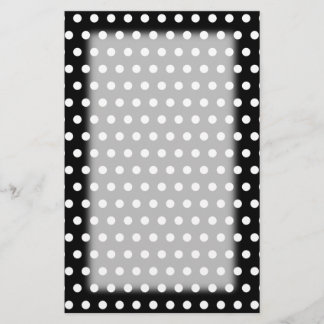 Black and White Polka Dot Pattern. Spotty. Stationery