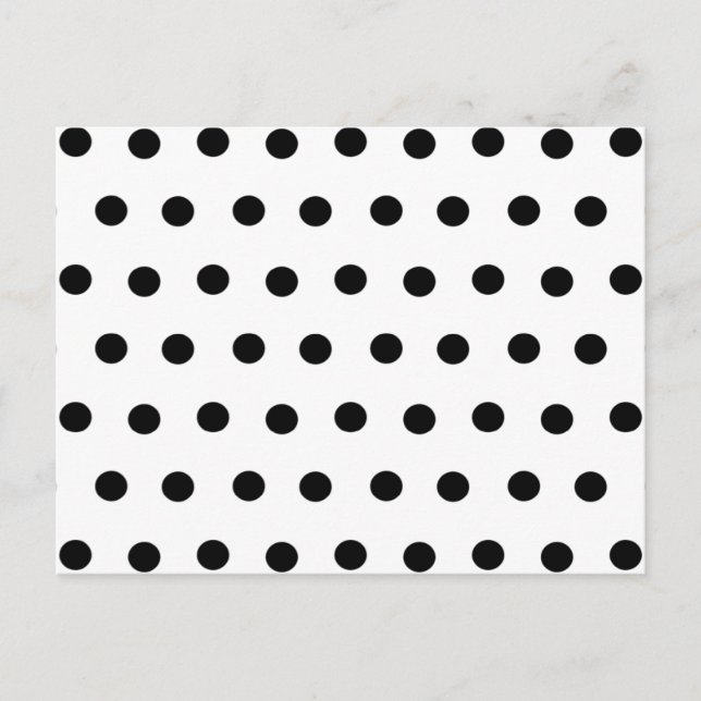 Black and White Polka Dot Postcard (Front)