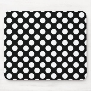 Black and White Polka Dot Retro Pattern Mouse Pad