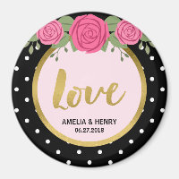 Black and White Polka Dot Roses Wedding Love