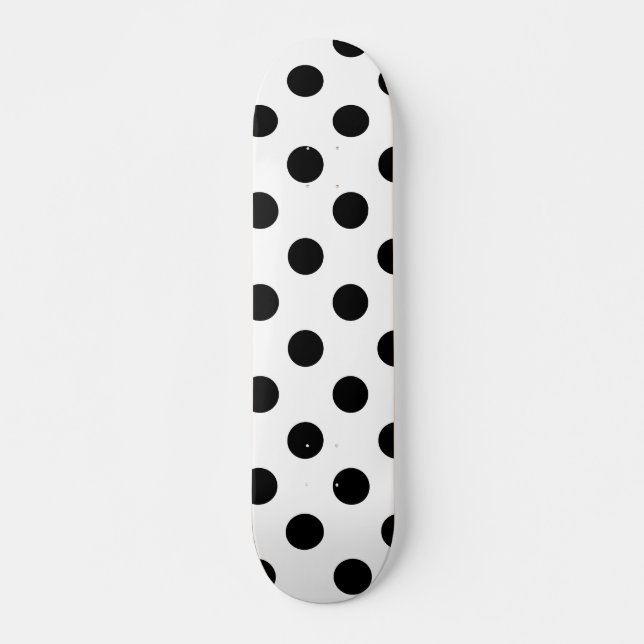 Black and White Polka Dot Skateboard (Front)