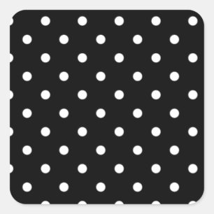 Black And White Polka Dot Square Sticker
