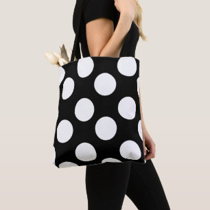 Black and White Polka Dot Tote Bag