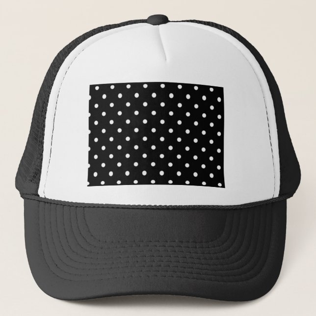 Black And White Polka Dot Trucker Hat (Front)