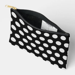 Black and White Polka Dots Accessory Pouch