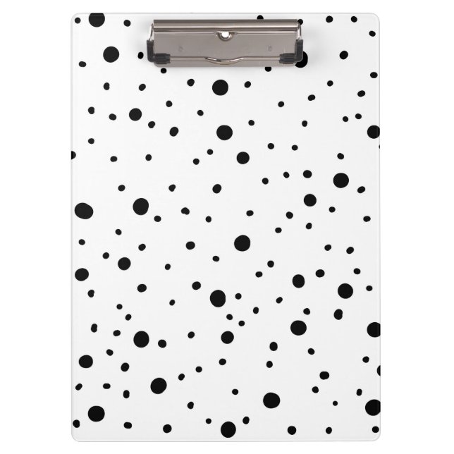 Black and White Polka Dots and Stripes   Notebook Clipboard (Front)