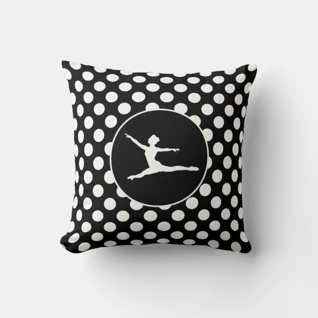 Black and White Polka Dots; Ballet Cushion (Front)