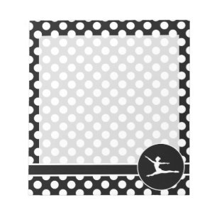 Black and White Polka Dots; Ballet Notepad