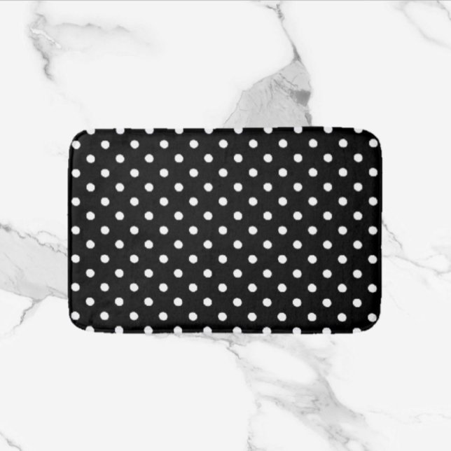 Black and White Polka Dots Bath Mat (Creator Uploaded)