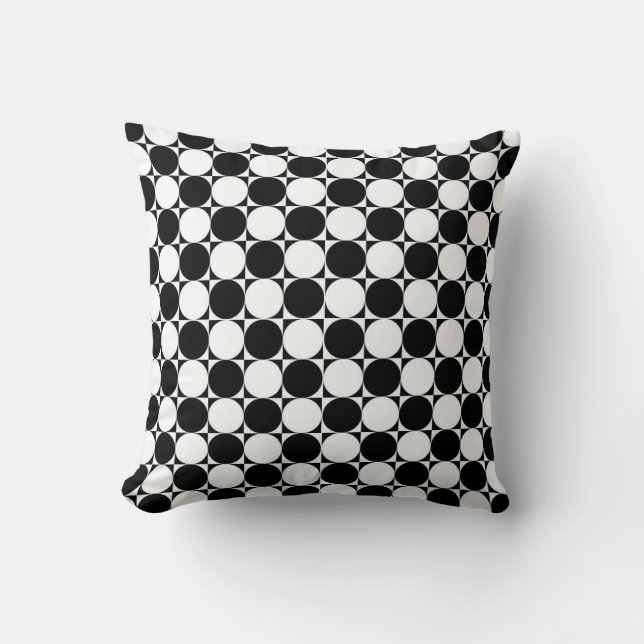 Black and White Polka Dots Cushion (Front)