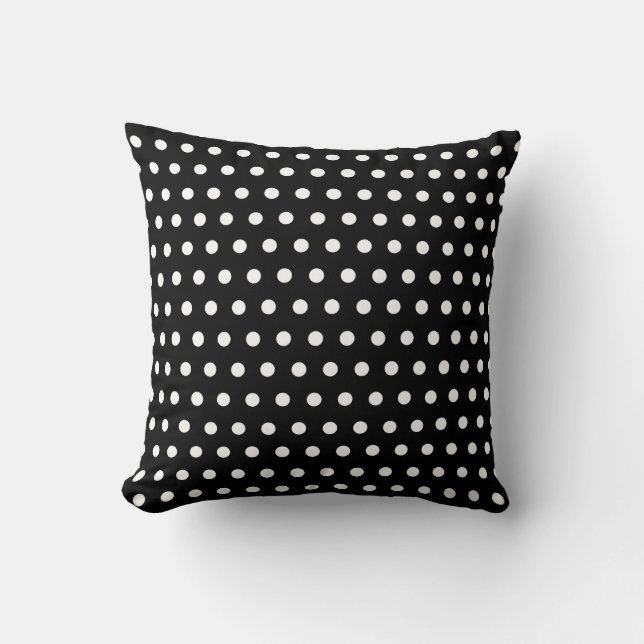 Black and White Polka Dots Cushion (Front)