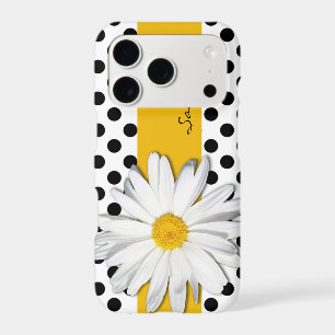 Black and White Polka Dots, Daisy iPhone 11 Case