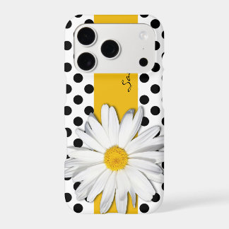 Black and White Polka Dots, Daisy iPhone 11 Case