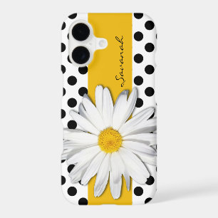 Black and White Polka Dots, Daisy iPhone 7 Case
