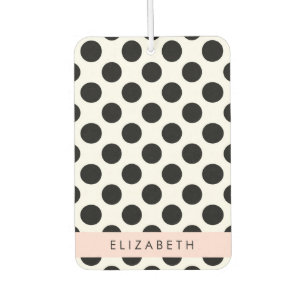 Black and White Polka Dots, Dotted, Your Name Car Air Freshener