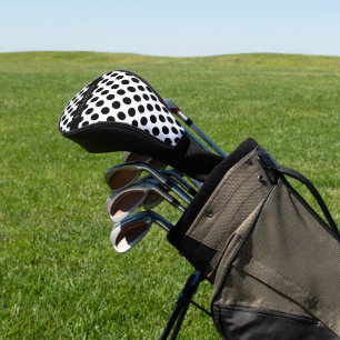 Black and White Polka Dots, Dotted, Your Name Golf Head Cover