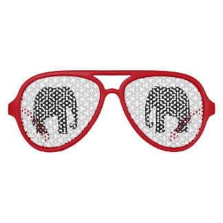 Black and White Polka Dots Elephant Aviator Sunglasses