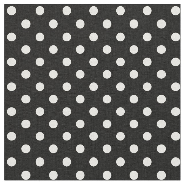 Black and White Polka Dots Fabric (Close Up)