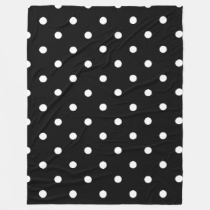 Black and White Polka Dots Fleece Blanket