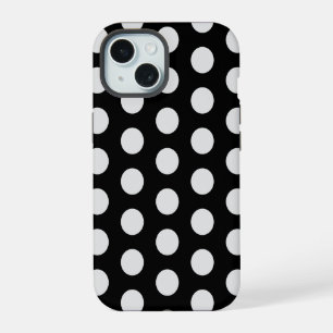 Black and White Polka Dots iPhone 15 Case