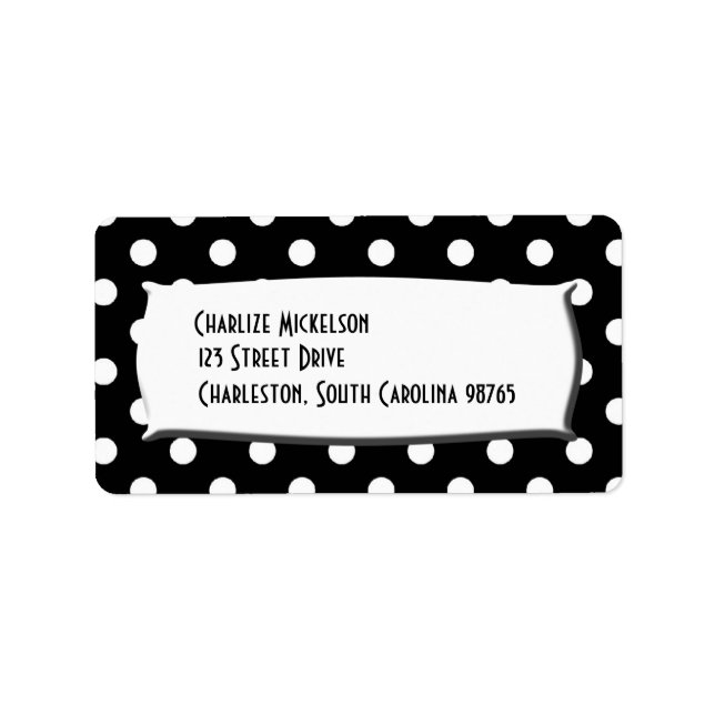 Black and White Polka Dots Label (Front)