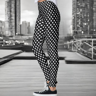 Black and white polka dots  leggings