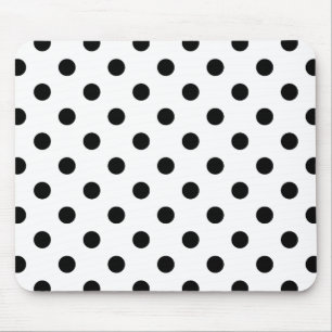 Black and White Polka Dots Mouse Pad